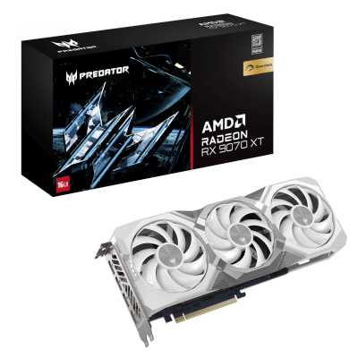 видеокарта Acer AMD Radeon RX 9070 XT Predator BiFrost White OC 16GB DP.Z4FWW.P02 Белый