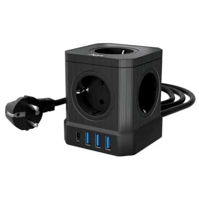 сетевой фильтр AGNI TP-VE4U5E-C-5m-black черный
