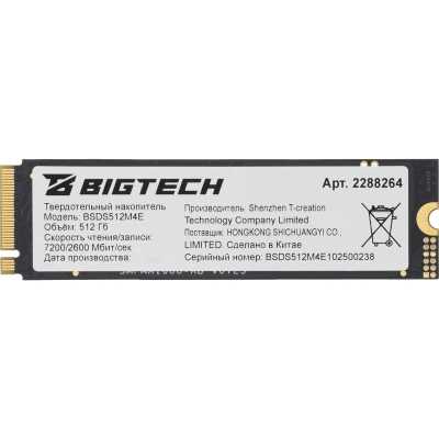 SSD диск BigTech 512Gb BSDS512M4E Черный