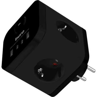 сетевой разветвитель Buro BU-PW3UC-B черный