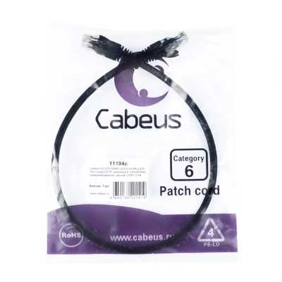 патч-корд Cabeus PC-UTP-RJ45-Cat.6-0.5m-BK-LSZH