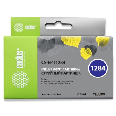 картридж Cactus CS-EPT1284 желтый