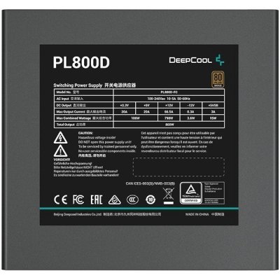 блок питания Deepcool 800W PL800D R-PL800D-FC0B-EU Черный