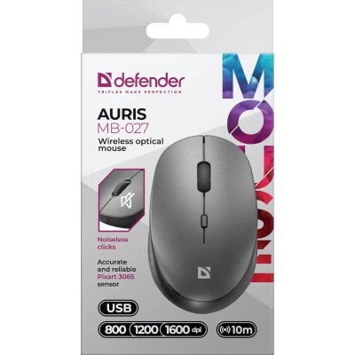 мышь Defender Auris MB-027 Grey Серый