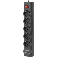 сетевой фильтр Defender DFS 755 Black черный