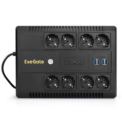 ИБП ExeGate Neo NNB-650.LED.AVR.8SH.CH EX295011RUS Черный