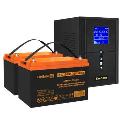 комплект ИБП ExeGate SineTower SZ-1500.LCD.AVR.2SH.1C13.USB EX296828RUS