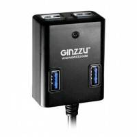 разветвитель USB Ginzzu GR-384UAB черный