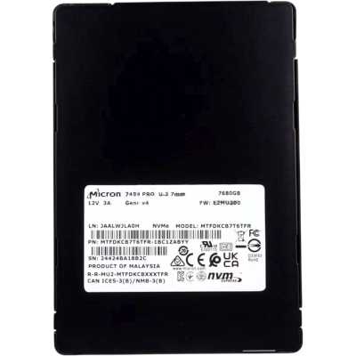SSD диск Micron 7450 Pro 7.68Tb MTFDKCB7T6TFR Черный