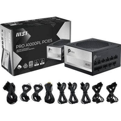 блок питания MSI 1000W PRO A1000PL PCIE5 Черный