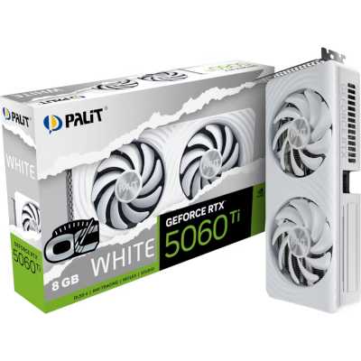 видеокарта Palit nVidia GeForce RTX 5060 Ti White OC 8Gb NE7506TU19P1-GB2062M Белый
