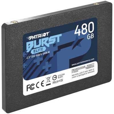 SSD диск Patriot Burst Elite 480Gb PBE480GS25SSDR Черный
