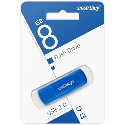 флешка SmartBuy 8GB SB008GB2SCB Синий