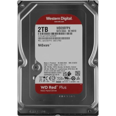жесткий диск WD Red Plus 2Tb WD20EFPX Серебристый