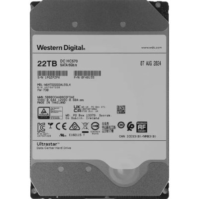жесткий диск WD Ultrastar DC HC570 22Tb WUH722222ALE6L4 0F48155 Серебристый